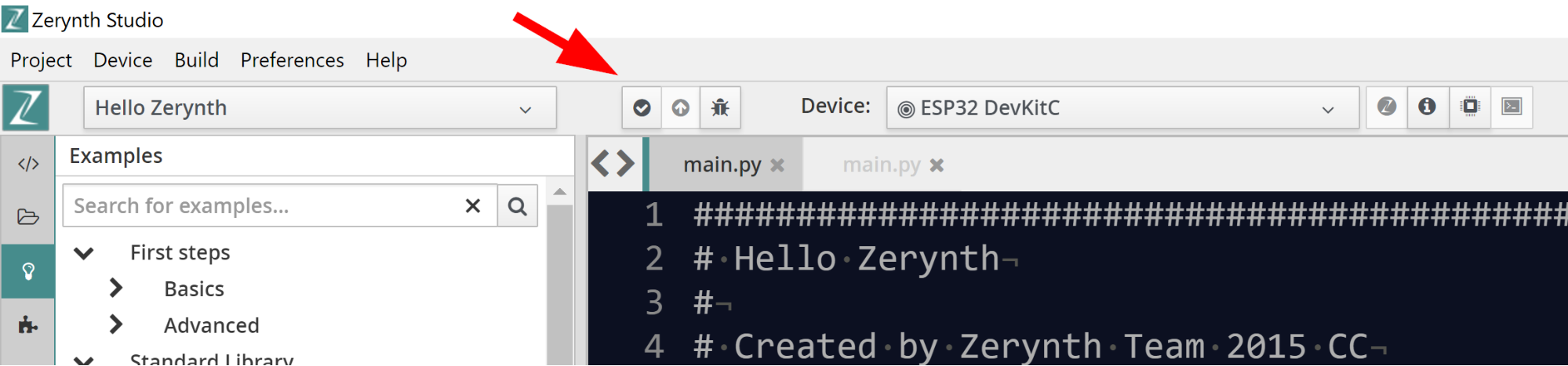verify and uplink zerynth
